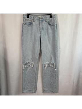 Levi's 28 Light Wash Distressed Knee Jeans Y2K Ripped Holes
